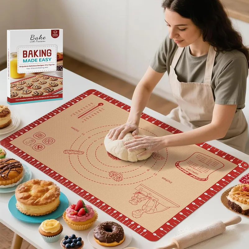View of The Perfect Bake Silicone Mat with Measurement Guides