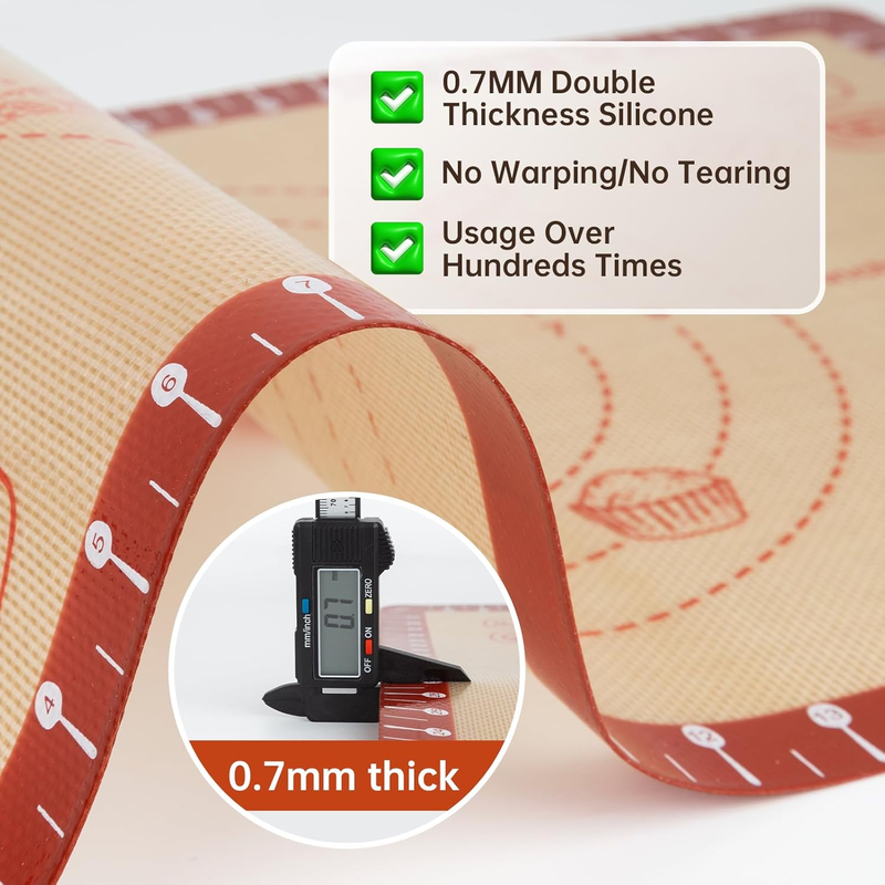 View of The Perfect Bake Silicone Mat with Measurement Guides